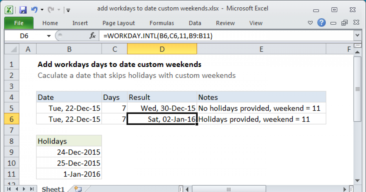 add-workdays-to-date-custom-weekends-excel-formula-exceljet